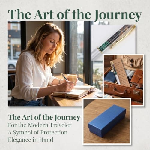 Arglfty Travel Gifts, 2-Piece Set: Crystal Pen & Inspirational Kraft Card, Crystal Gifts for Women, Men, Travellers and Travel Lovers, Thoughtful Gift, Ideas Present for Someone Going Travelling — view 3