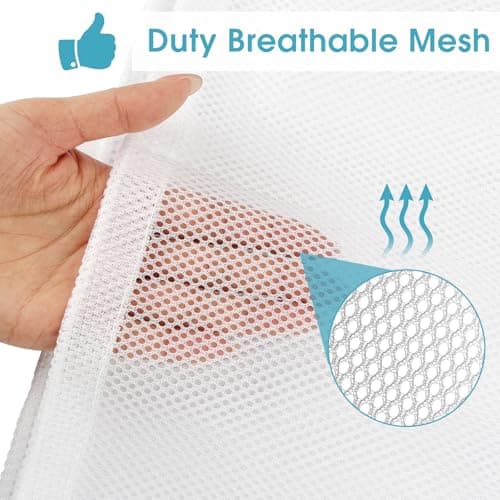 2 Pack Mesh Laundry Bags 23x34 Inch Drawstring Locking for Travel Home — view 2