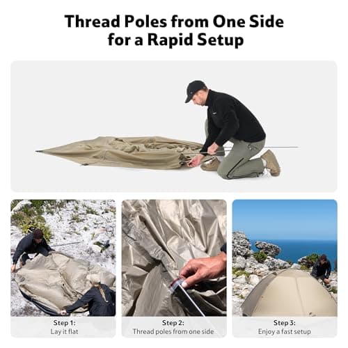 Naturehike Giling 2 Person Tent One-piece Quick Setup in 2 Minute 20D Nylon Hiking Backpacking 4 Season Lightweight PU 3000mm Tent for Bikepacking, Camping Outdoor and Cycling — view 2