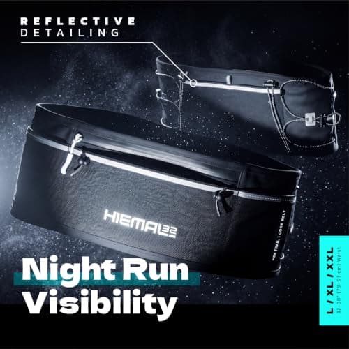 Running Belt with Flexible Bottle – No Bounce Hydration Waist Pack for Phone, Keys & Gels – Lightweight, Breathable for Men & Women, Reflective, Holds Poles & Essentials (L/XL/XXL) — view 6