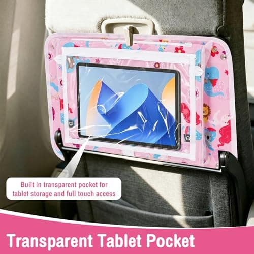 Anihet Kids Tray Table Cover, Foldable Airplane Travel Tray Cover with Clear Pocket, Universal Airplane Must Haves Travel Essential for Plane, Train, High Chair(Mermaid) — view 4