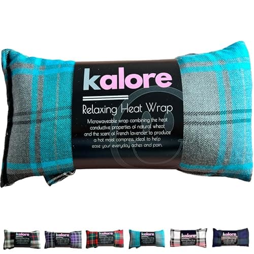 Koddle Kalore Turquoise Tartan Heatpack XL with 800g Wheat | Heat Wrap Body Wrap for Pain Relief & Relaxation | Suitable for Back Pain, Period Pain & Migraine Relief, Medium, 1.0 count