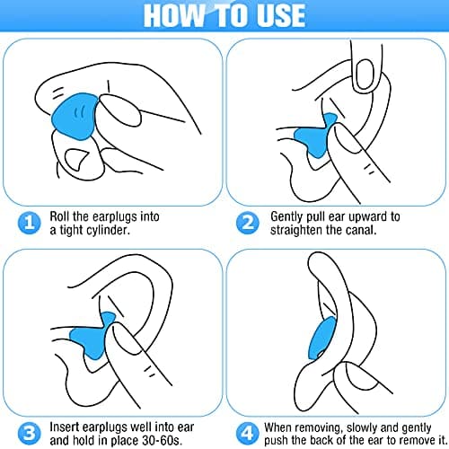 14 Pairs Silicone Ear Plugs for Sleeping Swimming, Moldable Soft, Blue — view 4