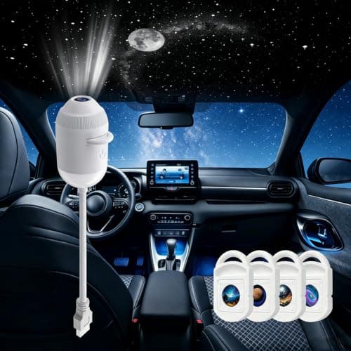 Galaxy Projector Light, Dreamy LED Projector Lamp, 360° Rotatable Star Night Light, USB Powered Holographic Projector, Novelty Ceiling Light for Party Bedroom Car Decor, Kids Gifts (I 24PC) — view 5