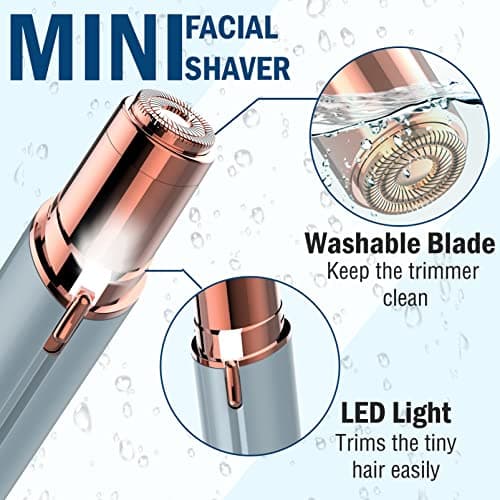 Lady Shaver for Women, Facial Hair Remover, Facial Hair Remover for Women, USB Rechargeable Facial Epilator, Hair Removal Device for Peach Fuzz/Facial Hair/Lip/Chin Travel Size — view 3