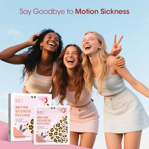MQ Motion Sickness Patches-33 Count,Travel Sickness Patches Non-Drowsy,Fast Acting & Long Lasting 72H,Sea Sickness Patch for Cruise,Car, Air Travel,Leopard Pattern — view 2