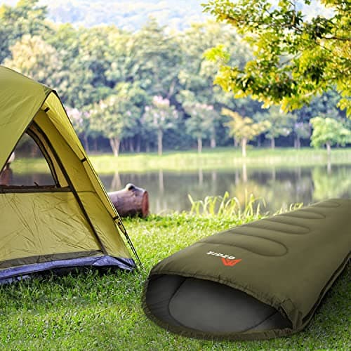 azark Premium Single Sleeping Bag, 350GSM, Lightweight and Waterproof, 4 Seasons of Camping, Hiking and Outdoors, Sleeping bag for Adults & Kids (Green) — view 6