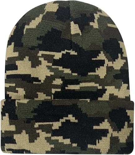 ATNKE LED Lighted Beanie Hat, USB Type C Rechargeable 4 LED Running Headlamp Ultra Bright Cap with Light Hands Free Head Torch Winter Warm Knit Beany Gifts for Men and Women/Camouflage Green — view 4