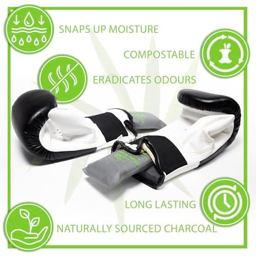 Whiffersnappers. Reusable Shoe Deodorizer. Bamboo Charcoal Shoe Odour Neutralizer Bags. Two Pairs (Pack of 4). For Sports Shoes, Boxing Gloves, Helmets, Cricket Gloves and Sports Bags — view 6