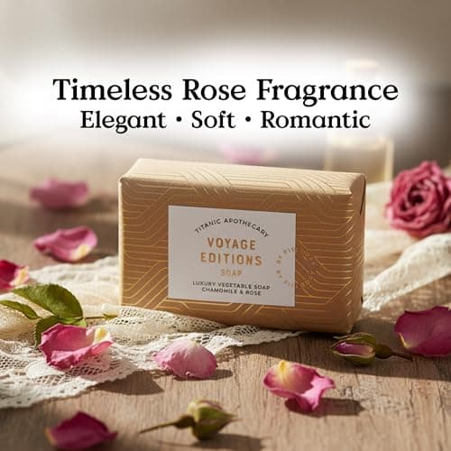Field Day - Titanic Rose Soap Bar 190g - Luxury Vegetable Soap - Vegan & Cruelty Free - Chamomile & Rose Oil Fragrance - Softening Floral Formula - Elegant Bathroom Gift - Made in the UK — view 2