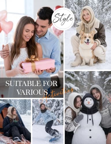 Vijamiy Knitted Hooded Scarf for Women & Men 2 in 1 Winter Balaclava Hat — view 6