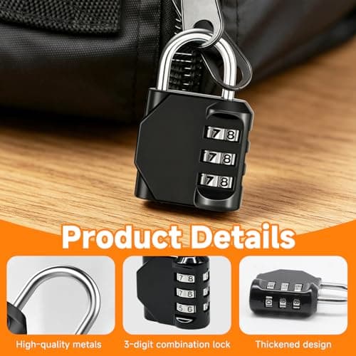 2 Pcs Small Luggage Locks, Heavy Duty Combination Padlocks with Code — view 3