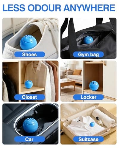 Shoe Deodorizer Balls, 10 Pack Odour Eliminator for Shoes, Trainers, Boots, Gym Bags and Lockers(Linen Fresh) — view 6