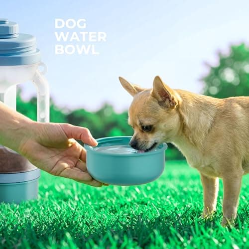 Aurapaws Dog Water Bottle Portable 20.3oz with Food Container & 2 Bowls — view 6