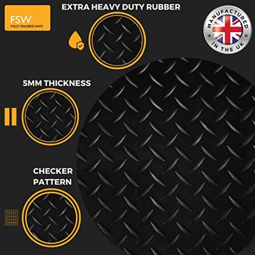 FSW Car Mats Fits Lexus ES 2019-Onwards, 5mm Rubber, Black, 4 Piece — view 5