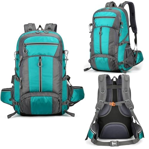 NTUOCAW 50L Hiking Backpack for Men Women,Large Lightweight Waterproof Camping Rucksack,Green Travel Backpack for Trekking,Outdoor Sports,Cycling,Climbing,Mountaineering — view 2