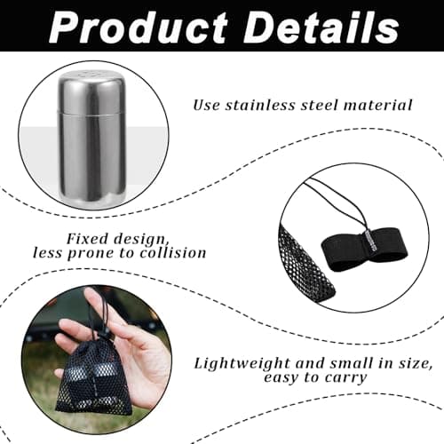 Portable Travel Salt and Pepper Sets, Stainless Steel Condiment Set with Secure Lids. Leakproof Mini Salt Shaker with Lid & Pepper Pot for Camping, Hiking, Outdoors — view 3