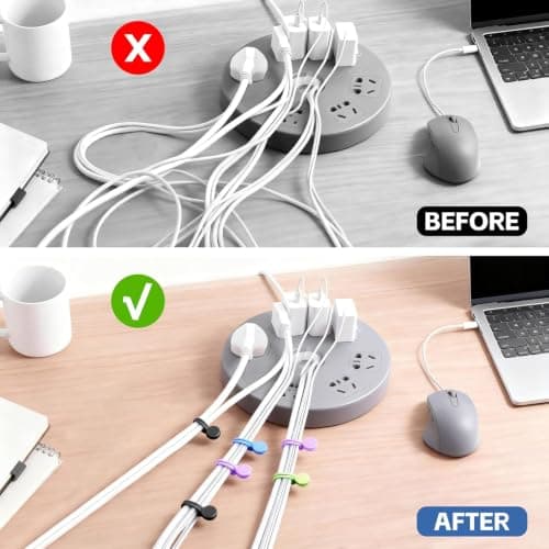 Elovara 10 Pack Reusable Magnetic Silicone Cable Ties，for Charging Cables — view 5