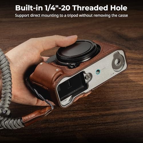 SMALLRIG X-M5 Leather Half Case Kit for FUJIFILM X-M5, Including Leather Half Case, Wrist Strap, Genuine Leather Material, Portable and Protecting (Brown) - 4880 — view 4