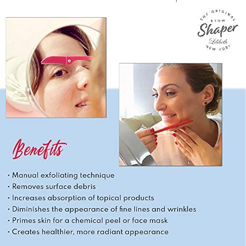Lilibeth of New York Original Brow Shaper - Foldable Eyebrow Trimmer & Facial Hair Removal Device - Peach Fuzz Remover - Dermaplaning Tool for Women - Pack of 2 (Lavender) — view 5