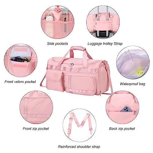 MAXTOP Travel Duffle Bag for Women Carry On Tote Weekender Overnight Bag Large Capacity Duffel Bag with Shoe Compartment,Gym Tote Bag with Dry and Wet Separation — view 5