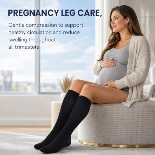 HDFHDF 2 Pairs Compression Socks Flight Socks for Women Man Elastic Socks — view 5