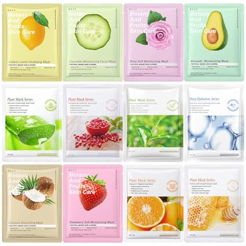 12 Pack Face Masks Skincare, Sheet Face Masks Spa Gifts for Teens Girls Women, Hydrating Face Sheet Mask, Beauty Face Mask Set Gifts for Kids Teens Girls Birthday Sleepovers Pamper Party