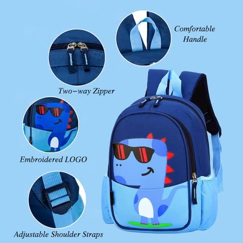 POWOFUN 12 inch Kids Dinosaur Backpack For 3-5 Y Toddler Preschool — view 3