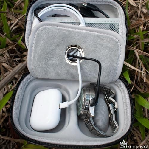 Tactical Watch Box, Travel Watch Case with USB Charger and Carabiner for Watch,TWS earbuds, Sport/GPS Watch — view 4