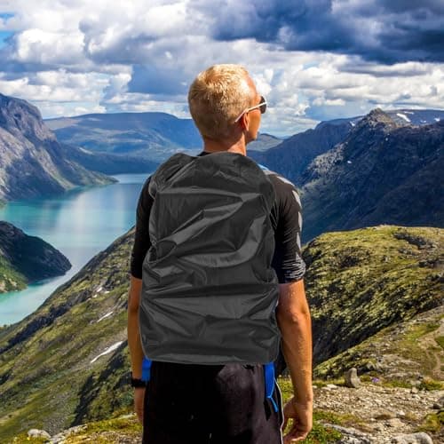 PACKOVE Waterproof Backpack Rain Cover for Hiking and Travel, Black — view 6