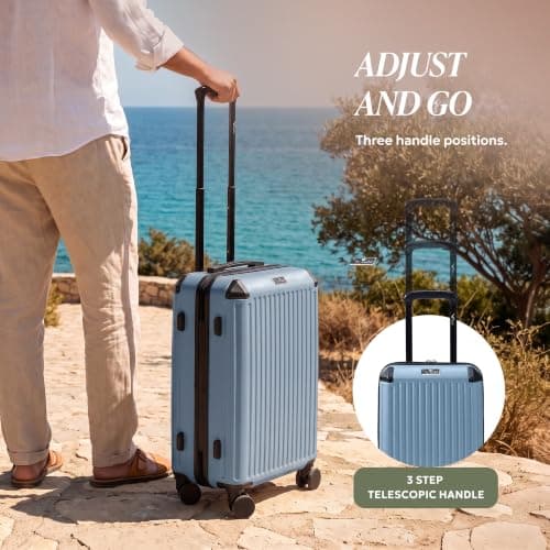 LUGG 20 Inch Sky Rover Carry On Suitcase - Lightweight ABS Hard Shell Cabin Luggage with TSA Lock, 4 Spinner Wheels, Water Resistant, EasyJet Overhead Size 55x35x23cm, 5 Year Warranty — view 5