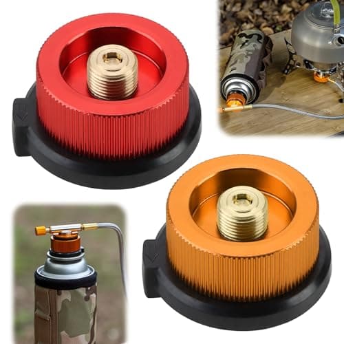 teasteam Gas Bottle Adaptor 2PCS Gas Refill Adapter for Butane Canister Camping Stove Connector Camping Nozzle Universal Brass Bottle Adaptor for Butane Canister to Screw Cartridge