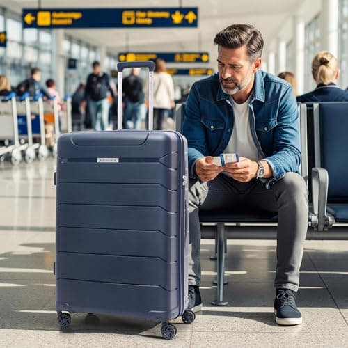 Aerolite Large 28in 100L Polypropylene Hard Shell 8 Wheel Spinner Suitcase — view 5