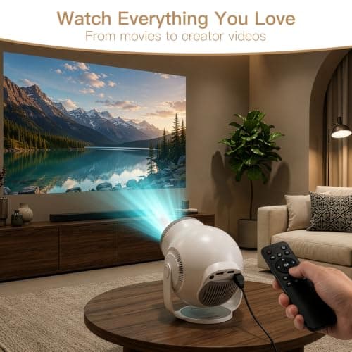 Minifactory Mini Projector, Android 14 Smart Projector with WiFi 6 & Bluetooth 5.4, Auto Keystone Correction, Portable 1080P Home Cinema Projector for Bedroom, Camping & Outdoor Use — view 3