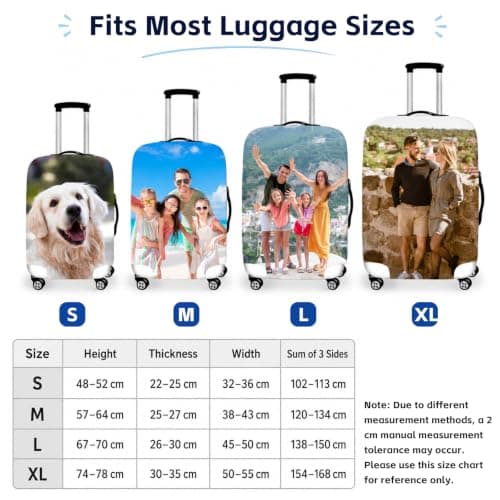 ZIMIORA Personalised Suitcase Cover with Photo, Stretch Luggage Protector S-XL — view 2