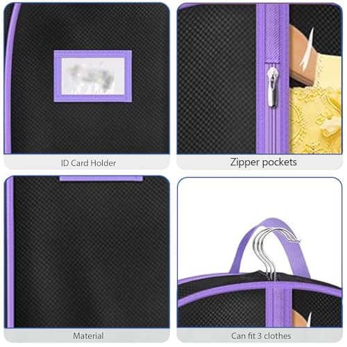 Costume Garment Bag with Clear Pockets, Clothes Cover for Dance Trip — view 3