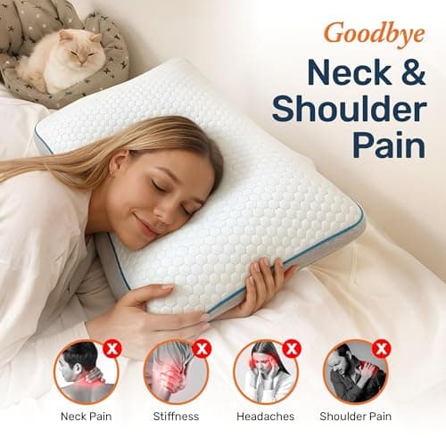 Ergonomic Hybrid Neck Premium Pillow, Bamboo Fabric, Hotel Quality, 1 Pack — view 5