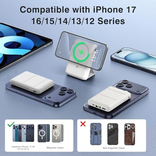 Azmuth for Magsafe Power Bank, 10000mAh Magnetic Battery Pack 20W — view 3