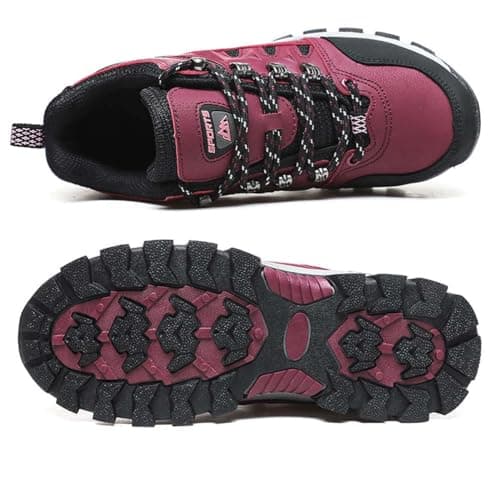 Men's Women's Lightweight Waterproof Anti-Slip Hiking Shoes Travel Camping Shoes Walking Shoes Four Seasons Red 6 UK — view 3