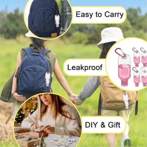 5PCS Leakproof Travel Bottles with Keychain, 50ml for Hand Sanitiser — view 6