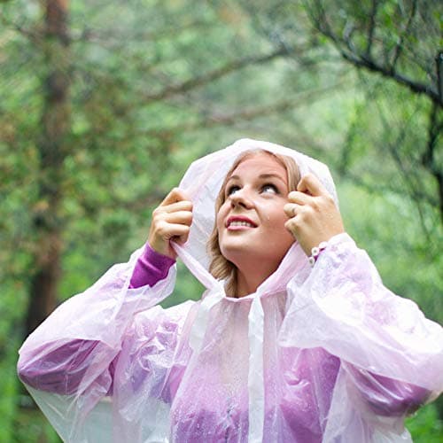 Bramble - Pack of 2 Clear Raincoats, Reusable EVA Hooded Ponchos for Adults, One-Size Rain Poncho for Festivals, Sports Events, Hiking — view 3
