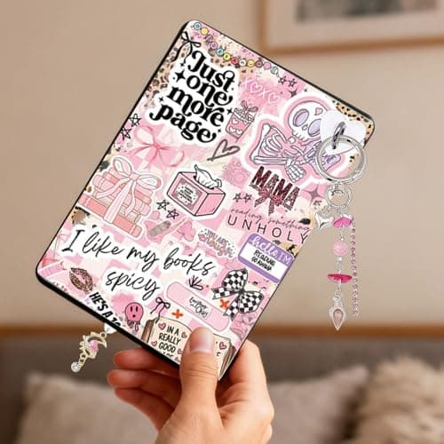 HTTDSLF Set of Decorative Accessories for Kindle Paperwhite 11th/12th Generation, 6 Pcs Inserts for Clear Case for eReader and 2 Pieces of Anti-Dust Charms, Retro Charm Set for Telephone — view 6