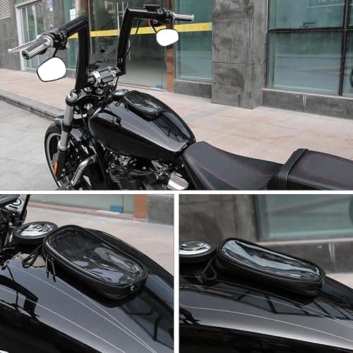 X AUTOHAUX 7'' Magnetic Tank Bag PU Leather Waterproof for Motorcycle — view 2