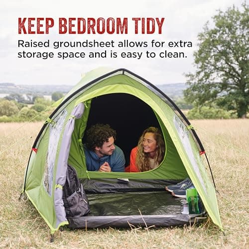 Coleman Tent Darwin 3 Plus BlackOut | Compact 3 Man Dome Tent | Special Darkened Bedroom | Lightweight Camping, Festival and Hiking Tent | 4500mm Waterproof | 3 Person | with Sewn-in Groundsheet — view 3