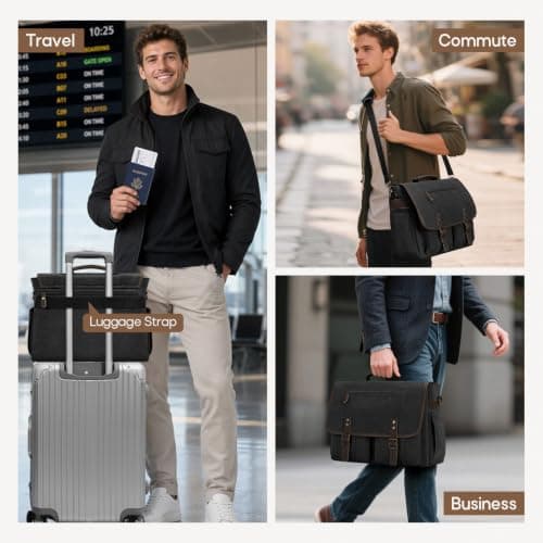 RAINSMORE Laptop Messenger Bag Multiple Pockets 17 Inch Satchel Briefcase — view 2