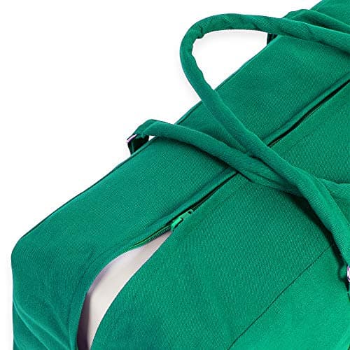 Yoga Studio Yoga Kit Bag | YKK Full Zipp Fastening Carrier Equipment Bag | Cotton Yoga & Pilates Unisex Mat Bag with Storage Pocket Compartments for Mats & Accessories | Fits Most Mat Sizes - J Green — view 3