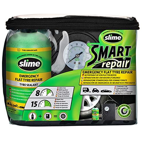 Slime CRK0305-IN Flat Tyre Puncture Repair, Smart Repair, Emergency Kit for Car Tyres & SDS-500/06-IN Flat Tyre Puncture Sealant, Emergency Repair, 473 mL (16oz) Bottle, Green, 550 g — view 2