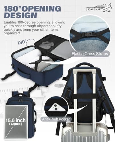 VANKEV 40x30x20 Ryanair Cabin Bag Underseat Travel Backpack Hand Luggage — view 6