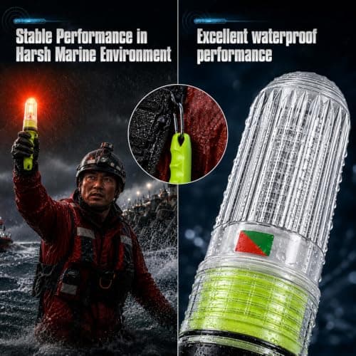 DVDVBOOM Boat Flares, 2Pcs 2026 New Upgraded Marine Emergency Safety Kit, Red Green, Blue White Mixed Color Strobe,Marine Emergency Distress Signals for Boating, Fishing Nets and Buoys — view 6