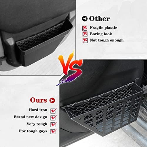 Z8 Metal Front Door Storage Pockets, Door Side Insert Organizer Box for 2007-2022 Jeep Wrangler JK JKU 2/4 Door Stainless Steel Latest Upgraded — view 3